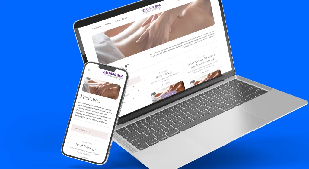 EscapeSpa MCR Website Mockup